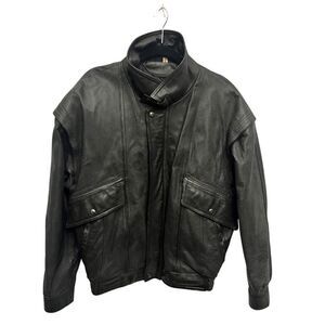 Men's Black Leather Jacket - Classic Biker Style